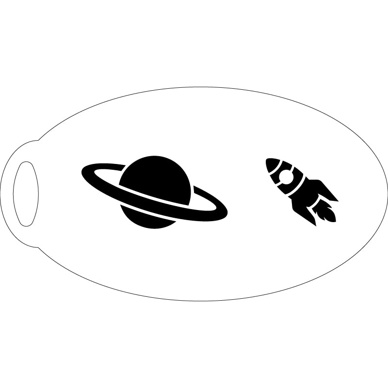Rakete & Saturn Schminkschablone – Lieblingspinsel