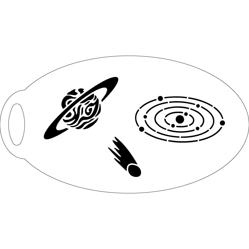 Umlaufbahn, Saturn & Meteorit Schminkschablone – Lieblingspinsel