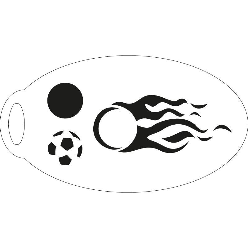 Fußball in Flammen Schminkschablone – Lieblingspinsel