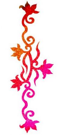 Blumenkette Tattoo Schablone
