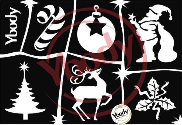 A5 Weihnachtszauber Tattoo Schablonen Set