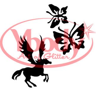 Pegasus und Schmetterling Schablone