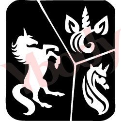 3er Einhorn Kindertattoos Schablonen