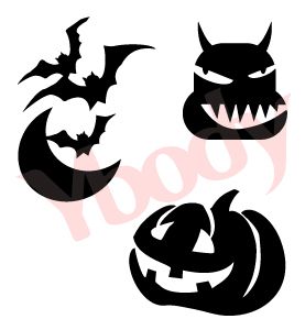 3er Kürbis Halloween Schablonen